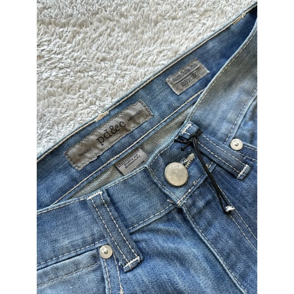NWT PD&C PAPER DENIM CLOTH FADED BLUE 28X30 SLUB DENIM‎ SLIM STRAIGHT JEANS MENS